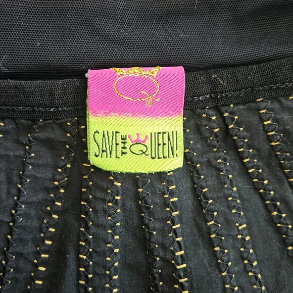 Vtg Save the Queen Patchwork Skirt — Italian Art-to-Wear, Size M Whimsical - Picture 12 of 17